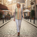Anna - Colourful Vertical Stripe Jumper