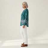 Willow - Turquoise Floral Jumper