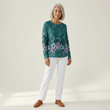 Willow - Turquoise Floral Jumper