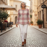 Emma - Blush Plaid Jumper
