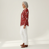 Caroline - Red Christmas Jumper with White Motifs