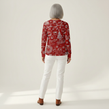 Caroline - Red Christmas Jumper with White Motifs