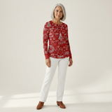 Caroline - Red Christmas Jumper with White Motifs