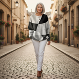 Eleanor - Black and White Patchwork Jumper