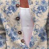 Women's Lovely Floral Art Print Buttoned Cardigan