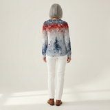 Alice - Light Blue Christmas Tree Jumper