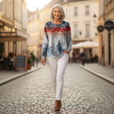 Alice - Light Blue Christmas Tree Jumper
