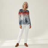 Alice - Light Blue Christmas Tree Jumper