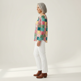 Ruth - Pink and Turquoise Patchwork Jumper