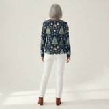 Faye - Navy Christmas Tree Jumper