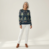 Faye - Navy Christmas Tree Jumper