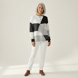 Eleanor - Black and White Patchwork Jumper