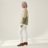 Lucy - Green and Mustard Patchwork Jumper