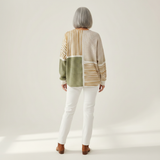 Lucy - Green and Mustard Patchwork Jumper