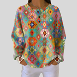 Clara - Colourful Aztec Diamond Jumper