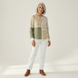Lucy - Green and Mustard Patchwork Jumper