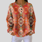 Sabrina - Red Folk Medallion Jumper