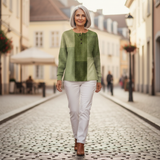 Charlotte - Green Patchwork Jumper