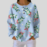 Noelle - Light Blue Mistletoe Jumper