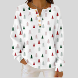 Bonnie - Red and Green Tree Print Jumper