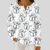 Nicole - White Snowman Print Jumper