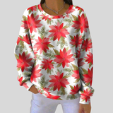 Tessa - Red Poinsettia Print Jumper
