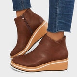Marcela™ | Zip-Up Platform Ankle Boots