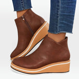 Marcela™ | Zip-Up Platform Ankle Boots
