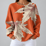 Marion - Orange Maple Leaf Jumper