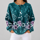 Willow - Turquoise Floral Jumper