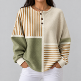 Lucy - Green and Mustard Patchwork Jumper