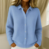 Dorothy - Structured Sky-Blue Knit Cardigan