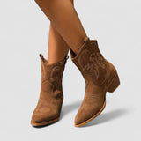 Dulce™ | Embroidered Western Ankle Boots