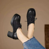 Margot - Lace-Up Block Heel Pumps