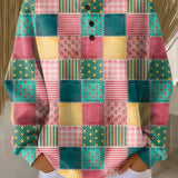 Ruth - Pink and Turquoise Patchwork Jumper