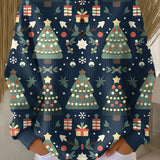 Faye - Navy Christmas Tree Jumper