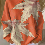 Marion - Orange Maple Leaf Jumper