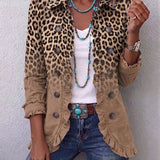 Mia | Vintage Leopard Gradient Ruffle Jacket