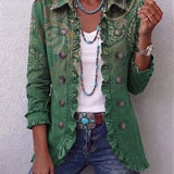 Aria | Bohemian Paisley Print Ruffled Jacket