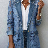 Harper | Blazer Jacket with Floral Lace Paneling