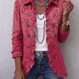 Camila | Vintage Paisley Print Ruffled Jacket