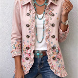 Ella | Floral Ruffle Button-Front Jacket