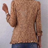 Madison | Vintage Bohemian Floral Print Ruffled Jacket