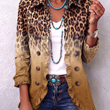 Emma | Leopard Ombre Ruffle Blazer Jacket