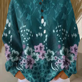 Willow - Turquoise Floral Jumper
